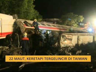 17 maut, keretapi tergelincir di Taiwan