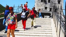 Visitors at Old Bridge  in Mostar, Bosnia and Herzegovina.