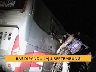 Bas dipandu laju bertembung