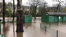 This video footage shows Sheffield park being inundated in water as a result of heavy rain since Sunday morning.