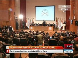 Pilihan raya Mesir ditetapkan bermula 21 Mac