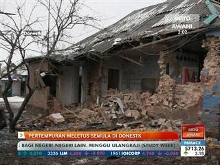 Pertempuran meletus semula di Donestk