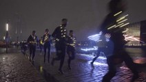 Runners brave wind and rain in Denmark