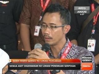 Bawa waris QZ8501 ke lokasi pencarian