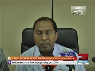 Perak harap kerajaan persekutuan bantu pasca banjir