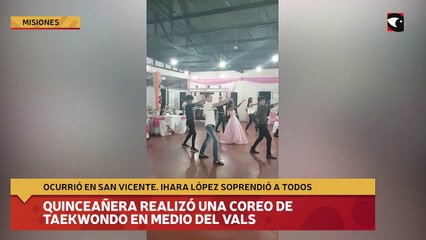 Quinceañera realizó una coreo de taekwondo en medio del vals
