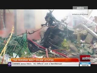 Tiga beranak maut dalam letupan bom