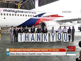 MAS sambut ketibaan pesawat Boeing 737 ke-100