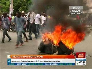 Protes di Haiti berterusan