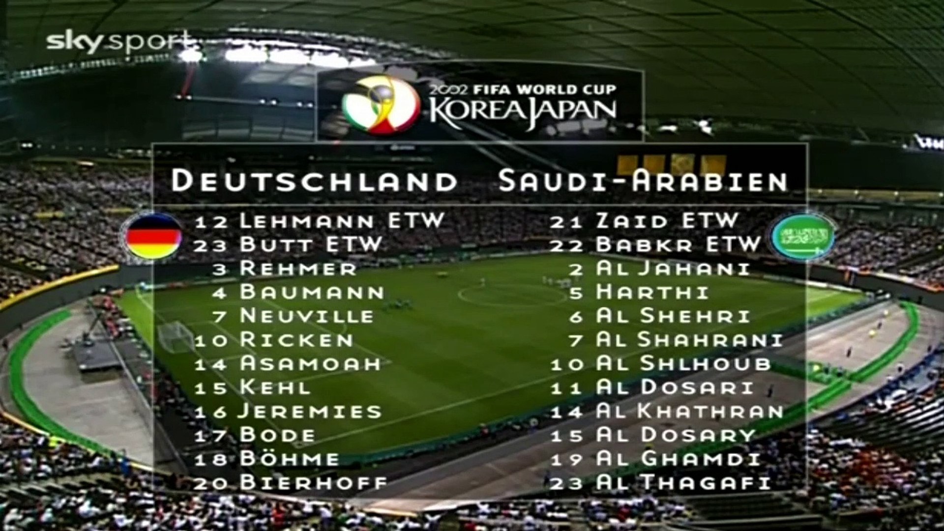الشوط الاول مباراة المانيا و السعودية 8-0 كاس العالم 2002 - video  Dailymotion