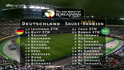 الشوط الاول مباراة المانيا و السعودية 8-0 كاس العالم 2002