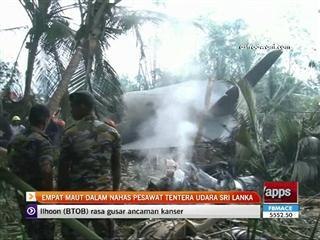 Empat maut dalam nahas pesawat tentera udara Sri Lanka
