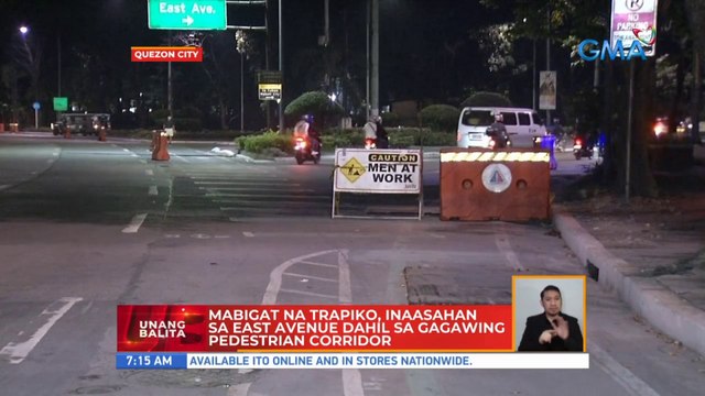 Mabigat na trapiko, inaasahan sa East Avenue dahil sa gagawing pedestrian corridor | UB