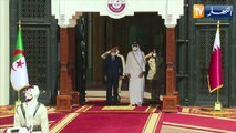 أمير دولة قطر يستقبل رئيس الجمهورية بقصر الديوان الأميري بالدوحة