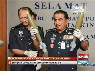 Bom tangan dan pelancar roket tiruan dirampas