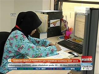 Semakan semula perintah gaji minimum dijangka siap 2015