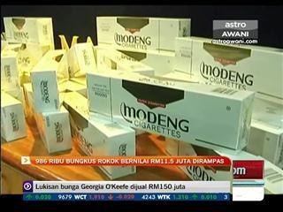986 ribu bungkus rokok bernilai RM11.5 juta dirampas