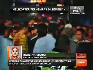 Perkembangan lokasi nahas helikopter 11:00 malam