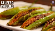 Stuffed Chillies Recipe | Stuffed Green Chilli Fry | Bharwan / Bharli Mirchi | Tasty Side Dish Idea