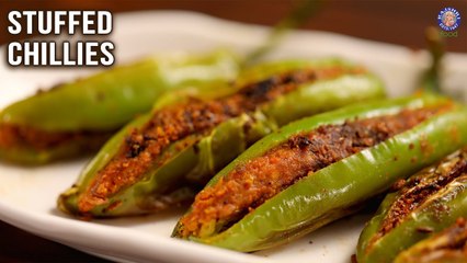 Stuffed Chillies Recipe | Stuffed Green Chilli Fry | Bharwan / Bharli Mirchi | Tasty Side Dish Idea