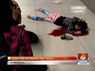 Kanak-kanak jatuh dari ketinggian lima tingkat