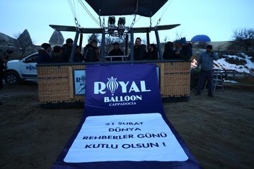 Rehber adayları turistlere anlatacakları Kapadokya'yı gökyüzünden izledi