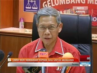 UMNO beri kebebasan kepada ahli untuk mengundi