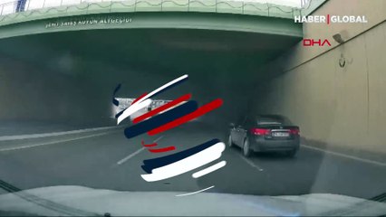 Arnavutköy'de makas atan aracın yaptığı kaza araç kamerasında