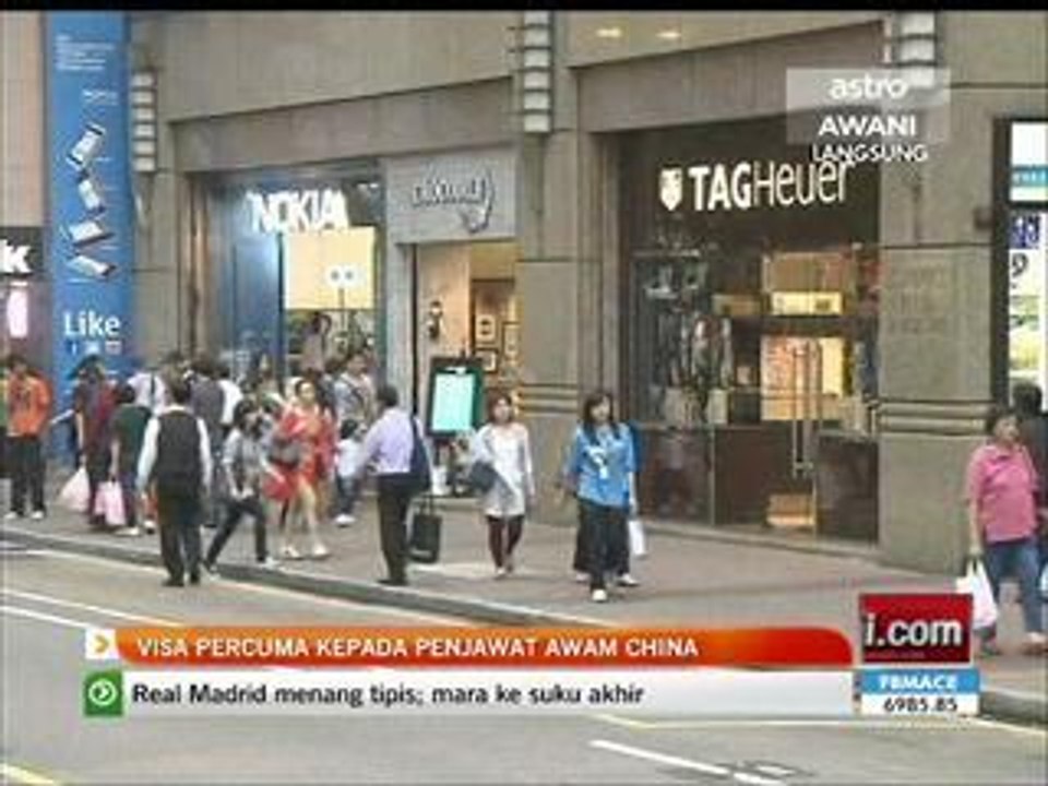 Visa percuma kepada penjawat awam China