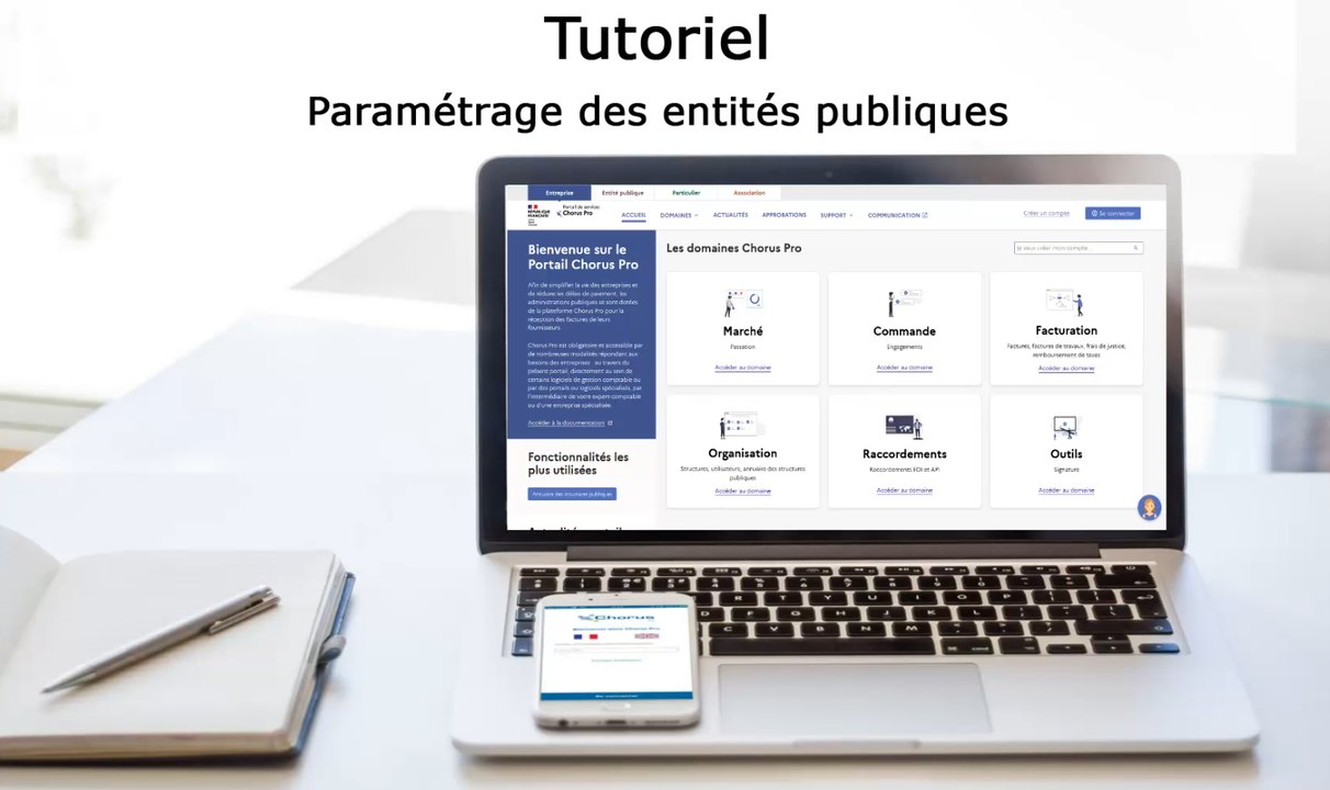 Tutoriel Portail de services Chorus Pro 2022 - Paramétrer les entités publiques