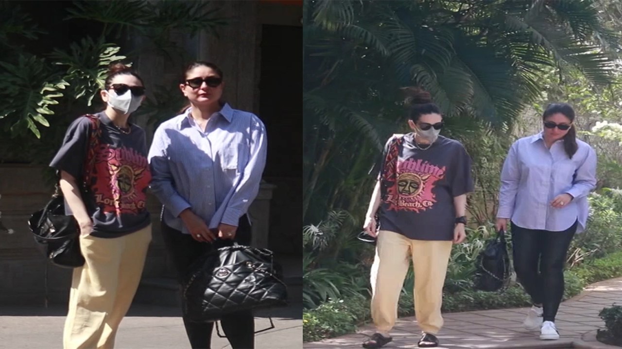 Kareena Kapoor और Karishma Kapoor पापा Randhir Kapoor के घर पहुंचीं, Viral Video | FilmiBeat