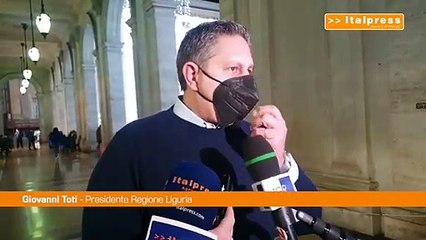 Covid, Toti "La Liguria resta in zona gialla"