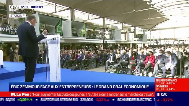 Eric Zemmour face aux entrepreneurs: Je vous admire plus encore quand je vois les conditions économiques dans lesquelles vous travaillez, le système français ne vous facilite guère la tâche