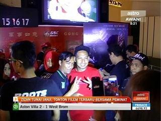 Zizan tunai janji, tonton filem terbaru bersama peminat