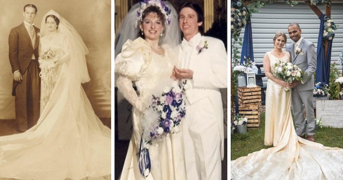 Cette robe de mariée datant de 1939 a été portée par trois générations de femmes issues de la même famille