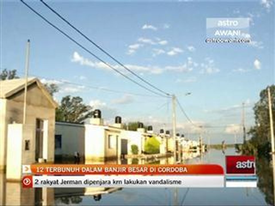 12 terbunuh dalam banjir besar di Cordoba