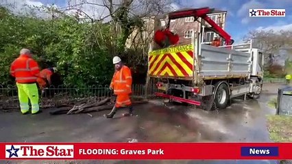 High river levels continue in Sheffield after days of heavy rain with the clear up beginning today