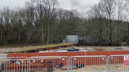 Armley Mills bridge demolished by pontoon