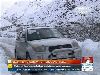 Lebih 100 terkorban tertimbus salji tebal