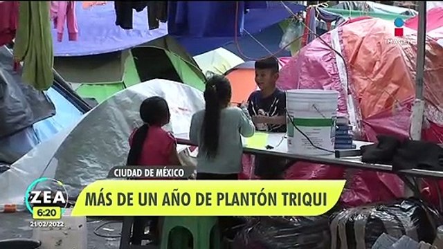 Sheinbaum pide dar solución a triquis que mantienen plantón en CDMX