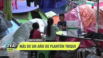 Sheinbaum pide dar solución a triquis que mantienen plantón en CDMX