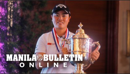Golf champion Yuka Saso appears before the media during her visit in PH