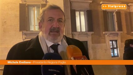 Quirinale, Emiliano "Spero spirito regioni serva a ritrovare unità"