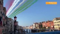 Milano-Cortina, Frecce Tricolori sul cielo di Venezia