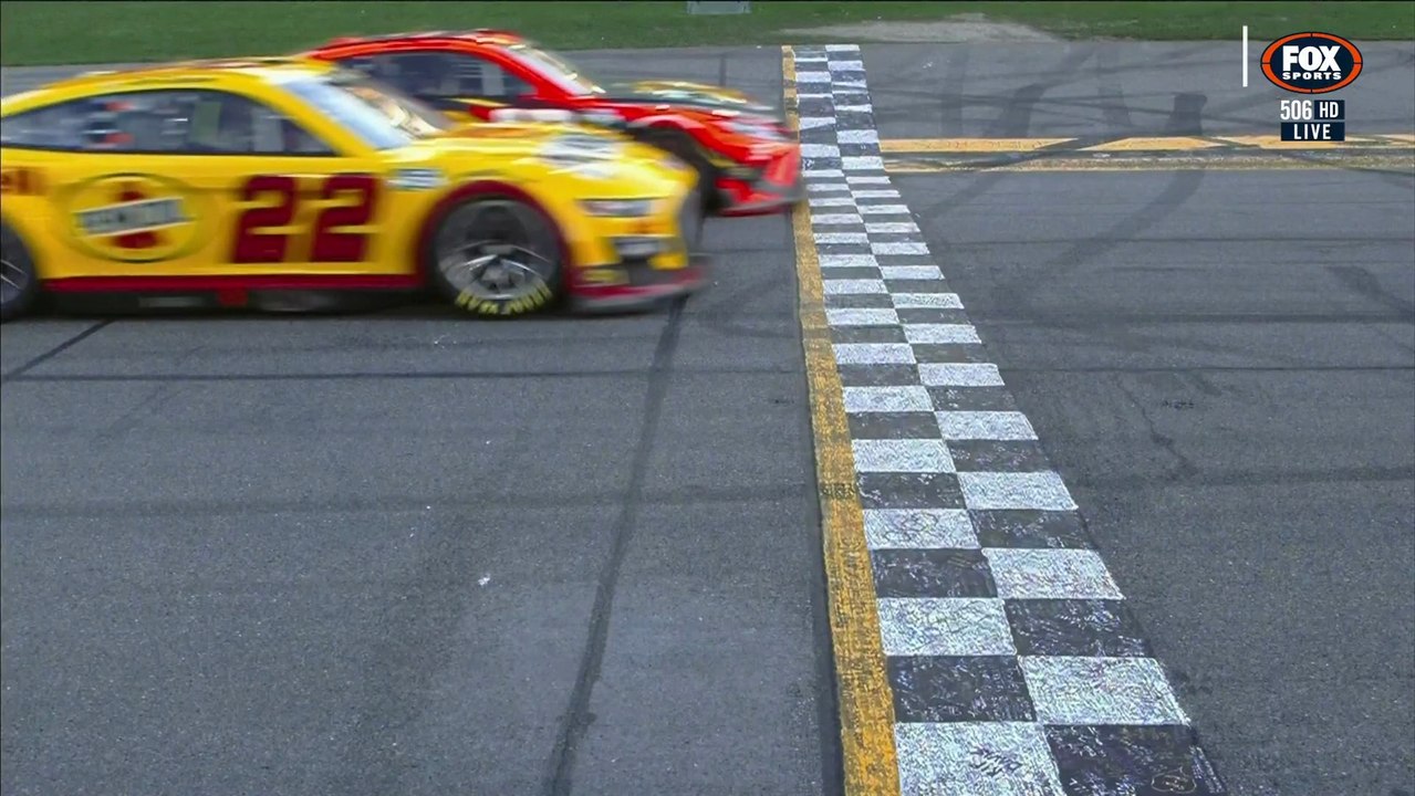 NASCAR Cup Series 2022 Daytona 500 Race Stage 2 Close Finish Logano vs Truex Jr