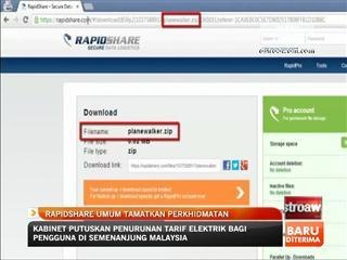 RapidShare umum tamatkan perkhidmatan