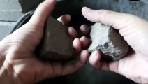 Crunchy Charcoal Slabs Crumble in Water ASMR Satisfying Vidoe