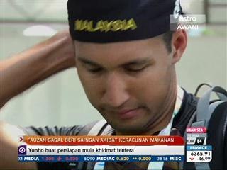 Fauzan gagal beri saingan akibat keracunan makanan