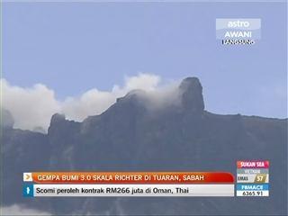 Gempa bumi 3.0 skala richter di Tuaran, Sabah