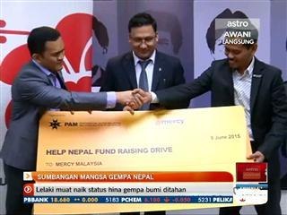 Sumbangan mangsa gempa Nepal